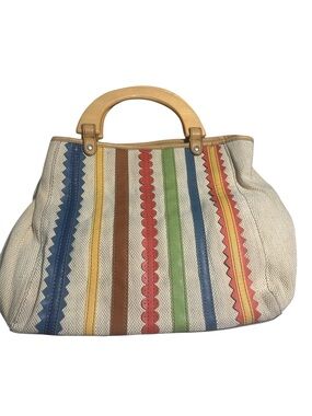 Vintage Relic Rainbow stripes canvas bag